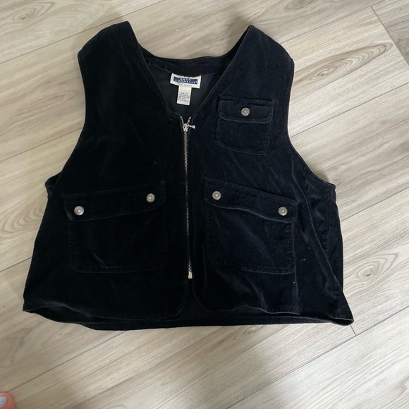 Bryn Connelly Vintage Black Zip Corduroy Vest‎ Casual Size XL - Picture 3 of 4